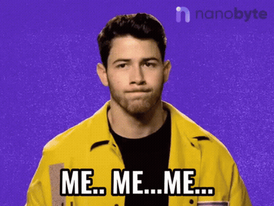 Man In Yellow Jacket Saying Me Me Me GIF