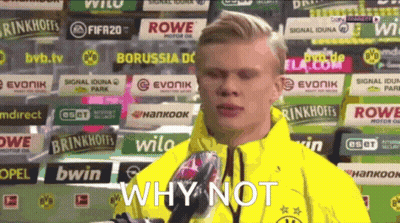 Man In Yellow Jacket Says Why Not GIF