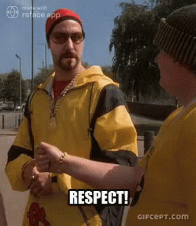 Man In Yellow Jacket Shaking Hands GIF