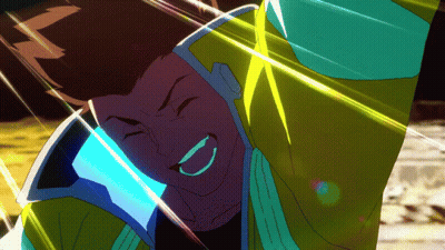 Man In Yellow Jacket Smiling Arms Up GIF