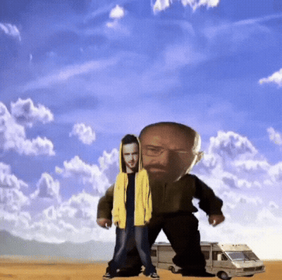 Man In Yellow Jacket Standing Next To Another Man GIF