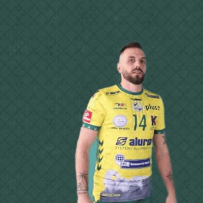 Man In Yellow Jersey Number 14 GIF