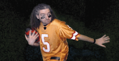 Man In Yellow Jersey Number 5 Throwing Football GIF