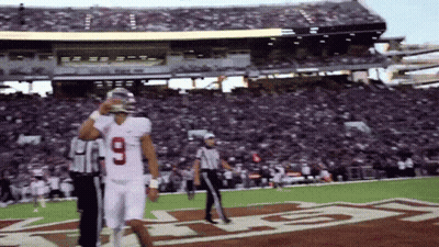 Man In Yellow Jersey Number 5 Throwing Football GIF