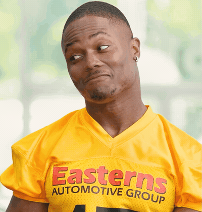 Man In Yellow Jersey Saying Easterns Automotive Group GIF