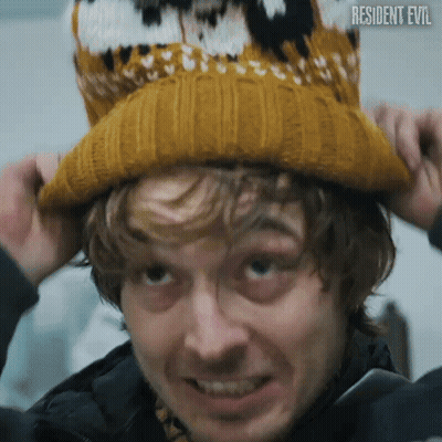 Man In Yellow Knitted Hat Resident Evil GIF