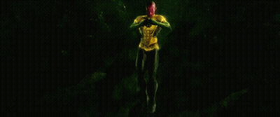 Man In Yellow Lantern Suit Flying GIF