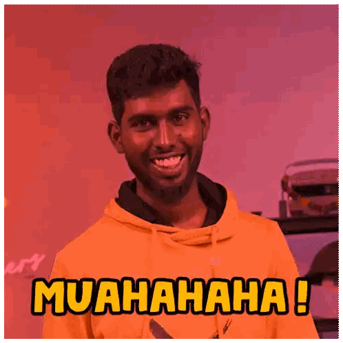 Man In Yellow Muahaha Hoodie Sticker