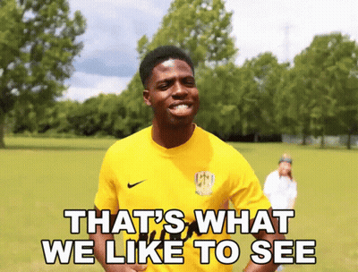 Man In Yellow Nike Shirt Says That's What We Like To See GIF