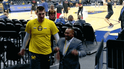 Man In Yellow Nuggets Shirt GIF