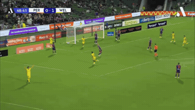 Man In Yellow OPPO Jersey Running On Soccer Field GIF