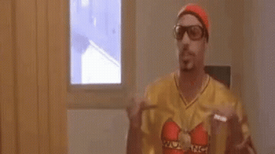 Man In Yellow Shirt And Red Hat GIF