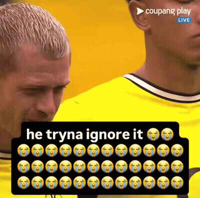 Man In Yellow Shirt Crying He Tryna Ignore It GIF