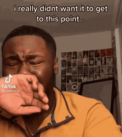 Man In Yellow Shirt Crying Says I Really Didn't Want It To Get To This Point GIF