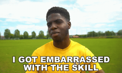Man In Yellow Shirt Embarrassed With Skill GIF