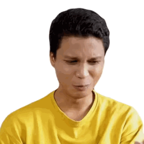 Man In Yellow Shirt Making Funny Face Sticker