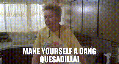 Man In Yellow Shirt Making Quesadilla GIF