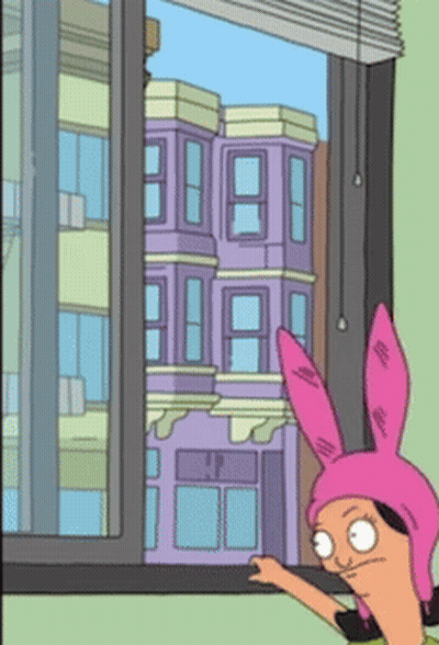 Man In Yellow Shirt Next To Green Dinosaur GIF