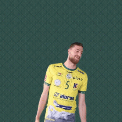 Man In Yellow Shirt Number 5 Arms Outstretched GIF