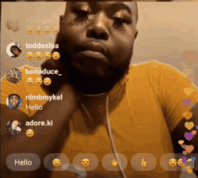 Man In Yellow Shirt On Video Call GIF
