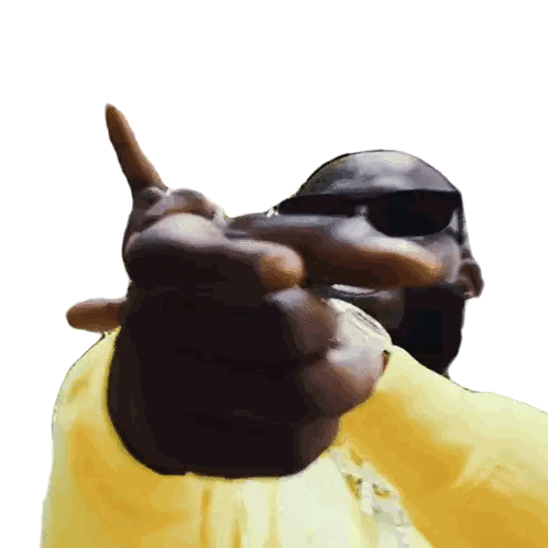 Man In Yellow Shirt Pointing Sticker