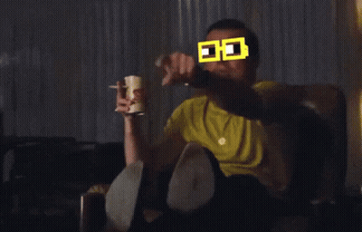 Man In Yellow Shirt Pointing GIF