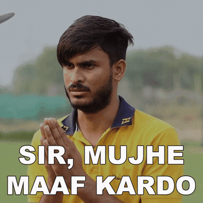 Man In Yellow Shirt Praying Sir Mujh Maaf Kardo GIF