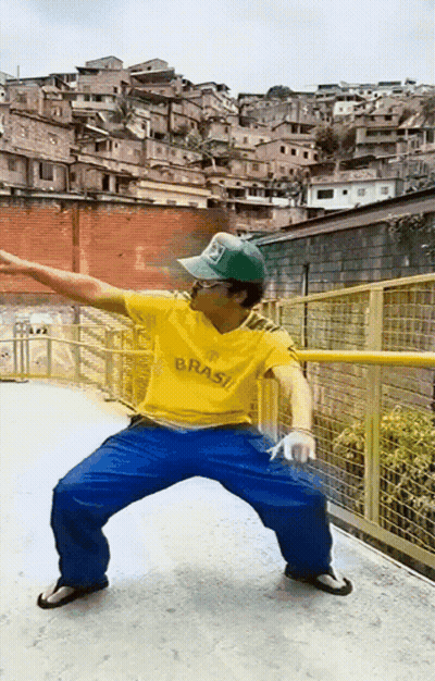 Man In Yellow Shirt Saying Brasil GIF