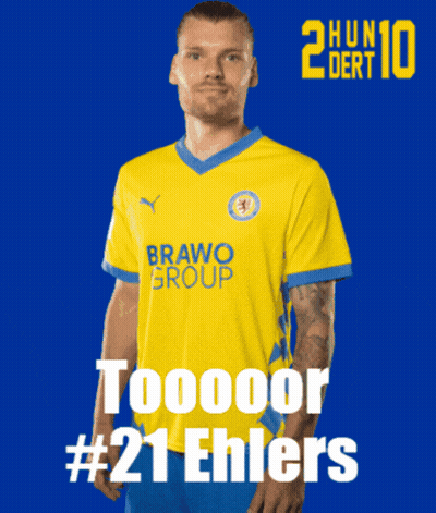 Man in Yellow Shirt Saying Bravo Group # 21 Ehlers