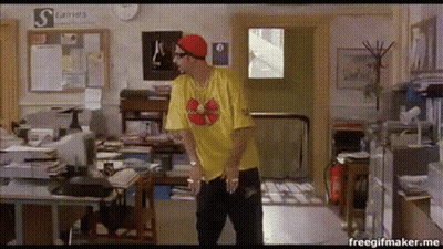 Man In Yellow Shirt Saying Kung Fu Panda GIF