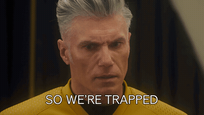 Man In Yellow Shirt Saying So We're Trapped GIF