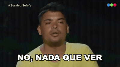 Man In Yellow Shirt Says No Nada Que Ver GIF