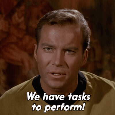 Man In Yellow Shirt Says We Have Tasks To Perform GIF