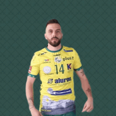 Man In Yellow Shirt With 14K GIF