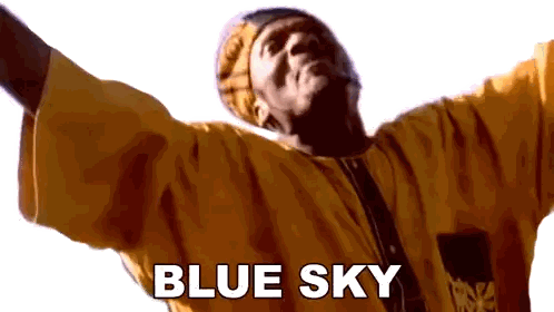 Man In Yellow Shirt With Blue Sky Sticker