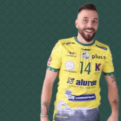 Man In Yellow Shirt With Number 14 GIF