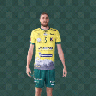 Man In Yellow Shirt With Number 5 Arms Outstretched GIF