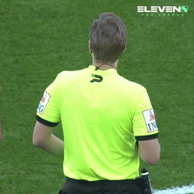 Man In Yellow Shirt With P On Soccer Field GIF