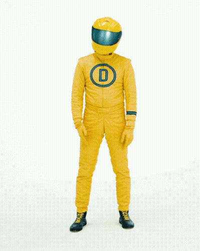 Man In Yellow Suit Standing Before Aceptim GIF