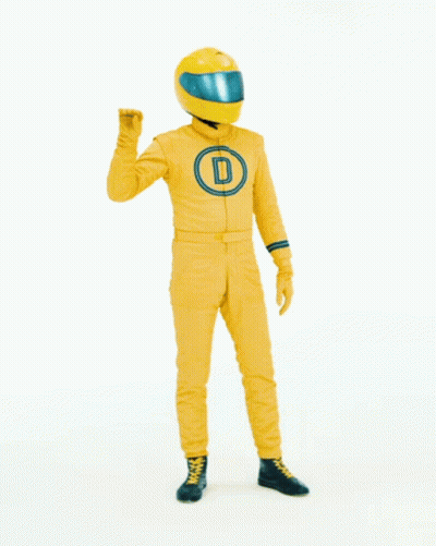 Man In Yellow Suit With Helmet Saying Blabla GIF
