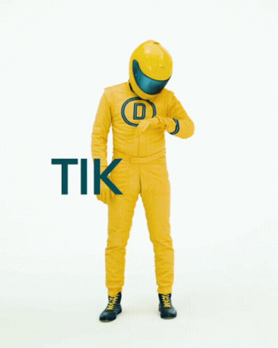 Man In Yellow Suit With Helmet Saying Tok GIF