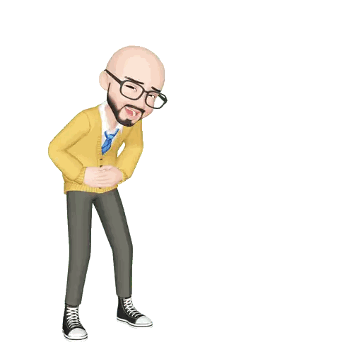 Man In Yellow Sweater And Tie Laughing Sticker