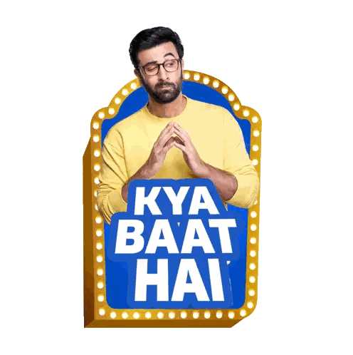 Man In Yellow Sweater Kya Baat Hai Sign Sticker
