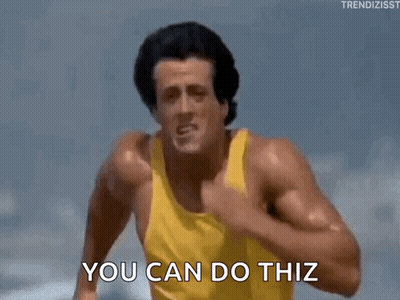 Man In Yellow Tank Top Saying You Can Do This GIF