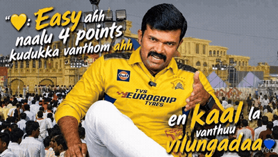Man In Yellow TVS Eurogrip Tyres Shirt GIF