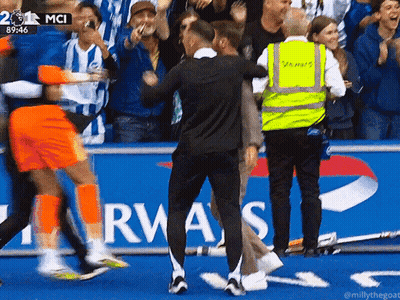 Man In Yellow Vest In Front Of Pepsi Ad GIF