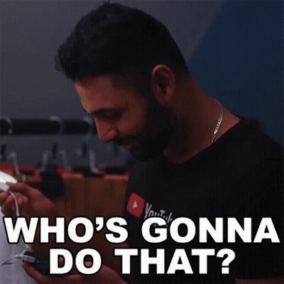 Man In YouTube T-Shirt Saying Who's Gonna Do That GIF