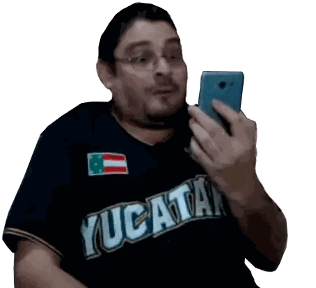 Man In Yucatan Jersey Holding Phone Sticker