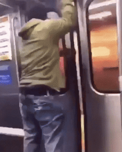 Man Jump Out Train Window GIF