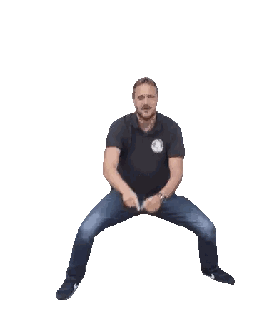 Man Jumping In Black Shirt And Blue Jeans Sticker